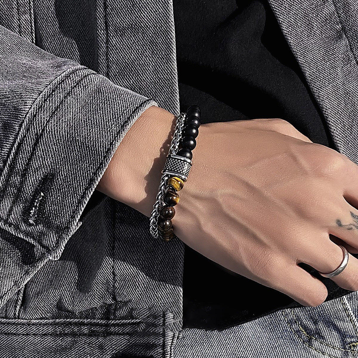Tiger's Eye Beaded Band | Salty