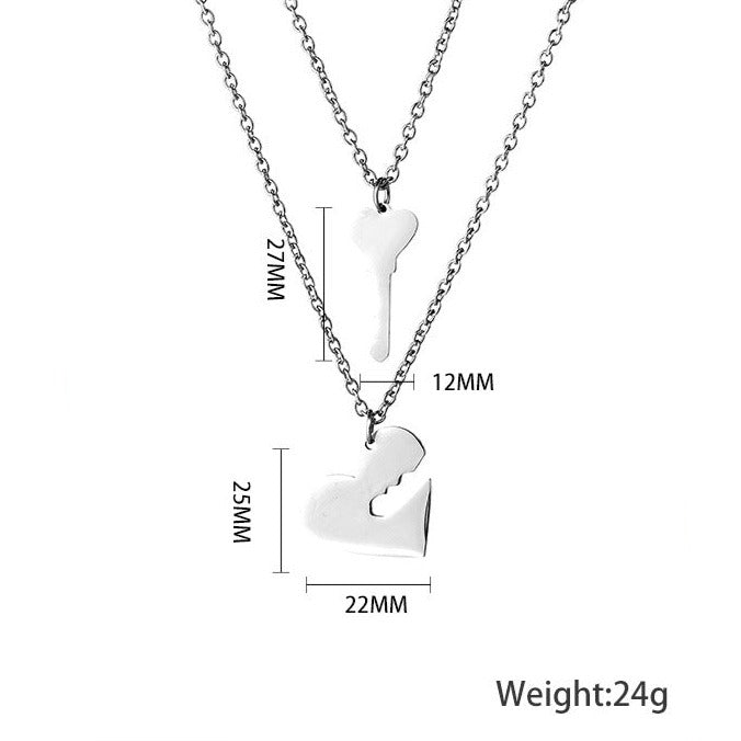 Key To My Heart Necklace (Set Of 2) | Salty