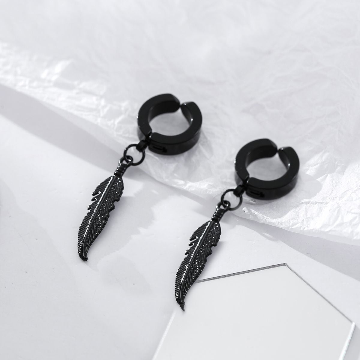 Black Feather Dangles | Salty