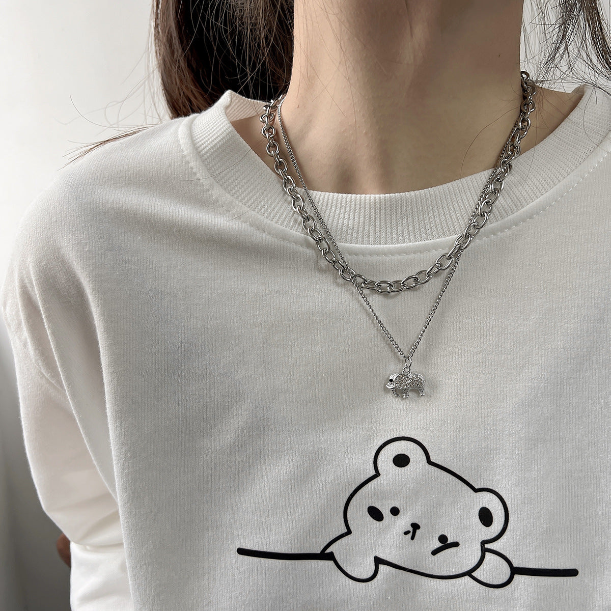 Layered Silver Embrace Necklace | Salty