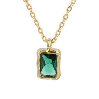 Vintage Emerald Chic Necklace -Gold Salty