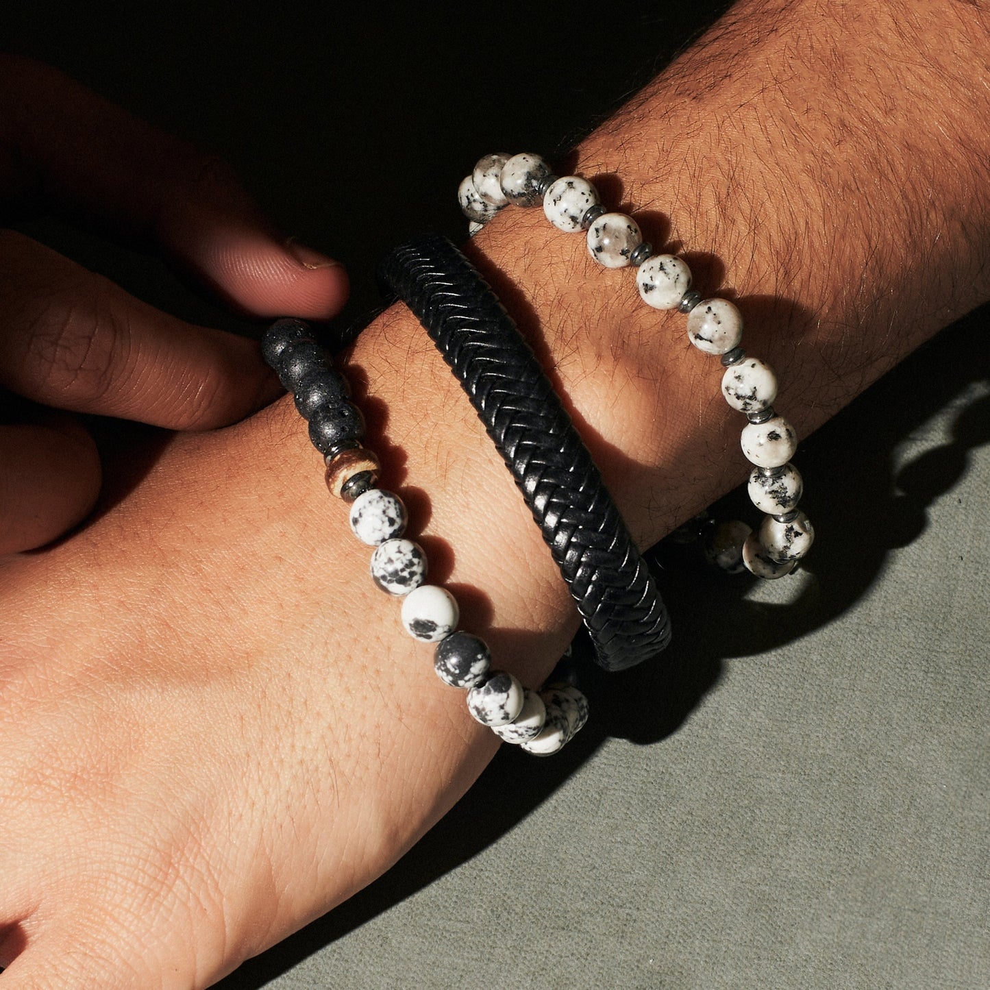 Set of 3 Volcanic Healing Stone Bracelets | Salty
