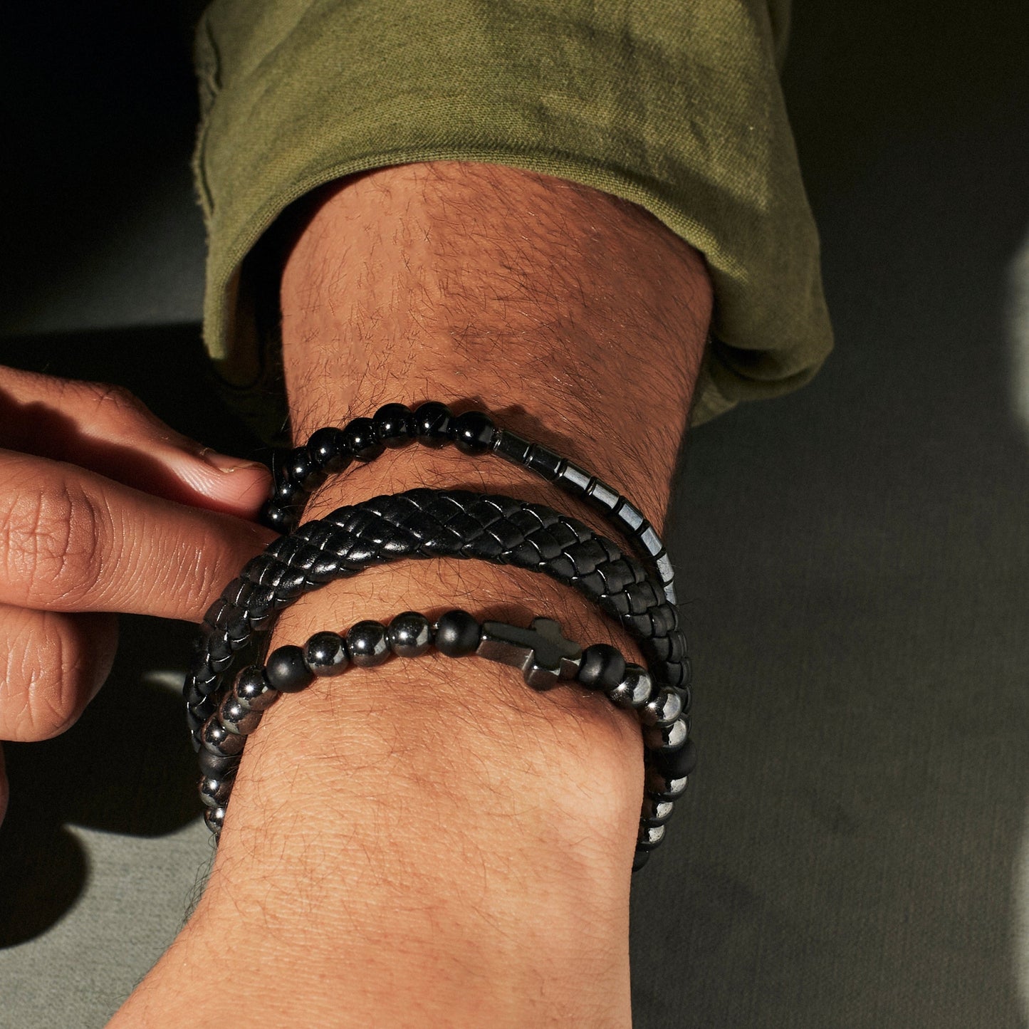 Set of 3 Midnight Mercy Beaded Bracelets | Salty