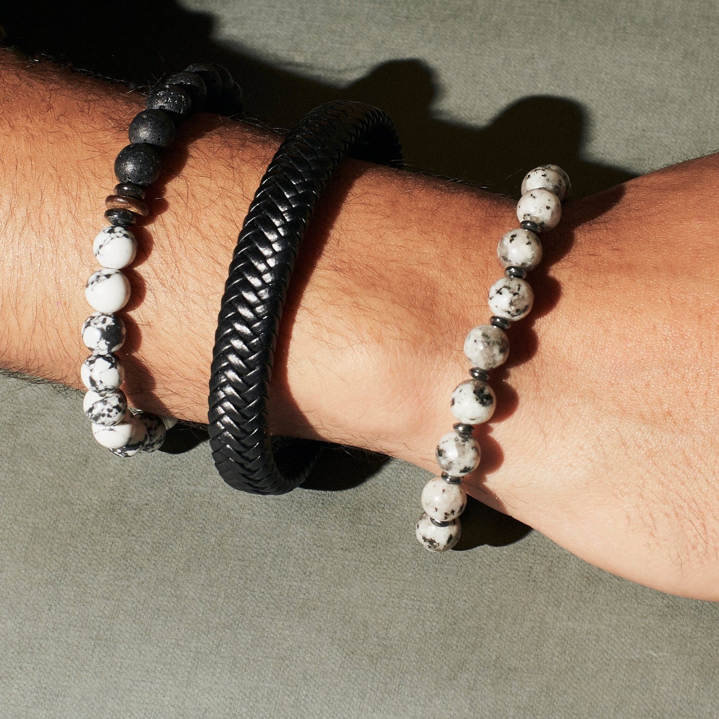 Set of 3 Volcanic Healing Stone Bracelets | Salty