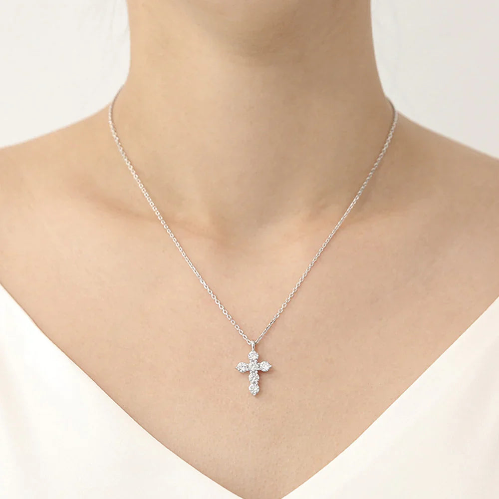 Diamond Filled Silver Cross Salty