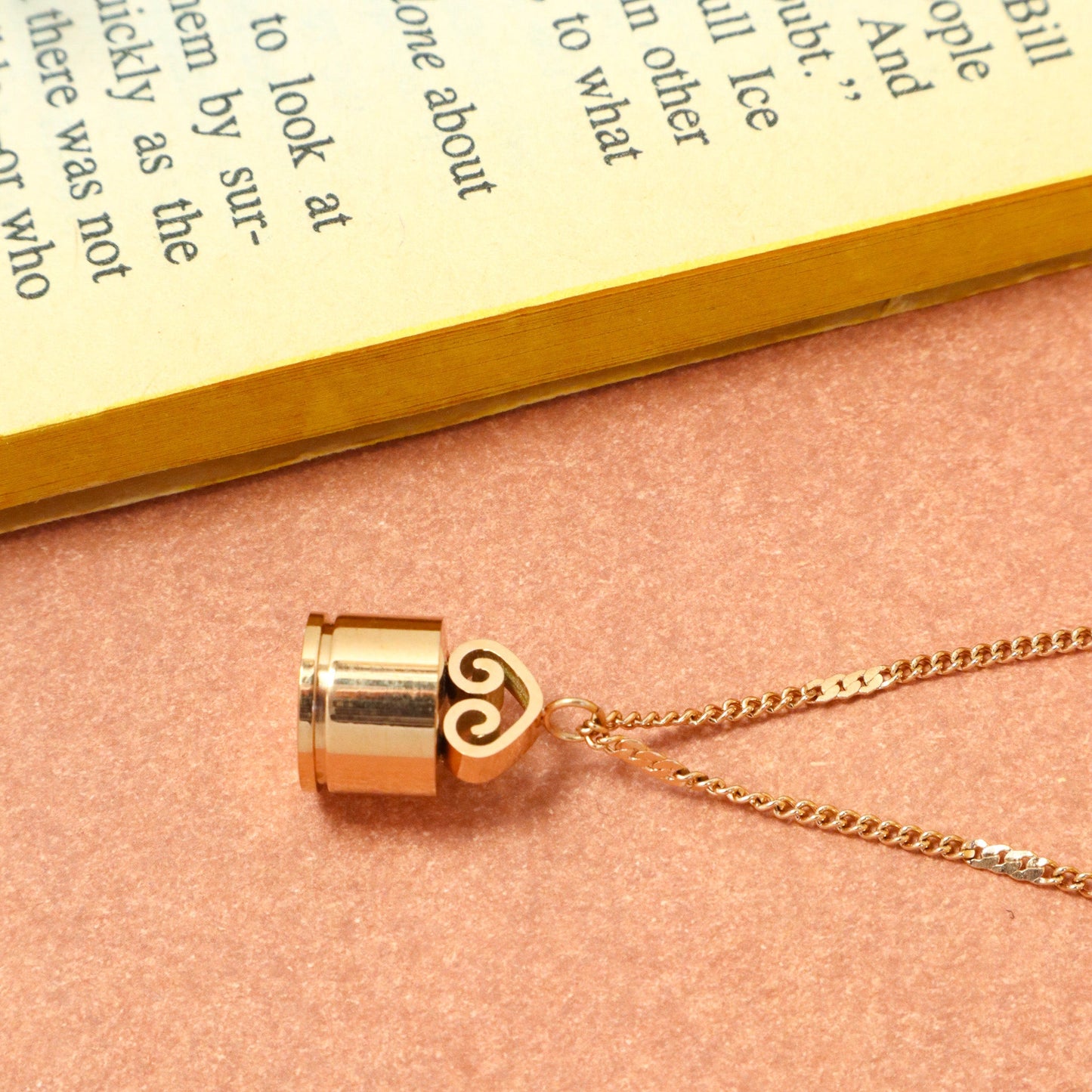 Antique Rose Gold Lock Necklace