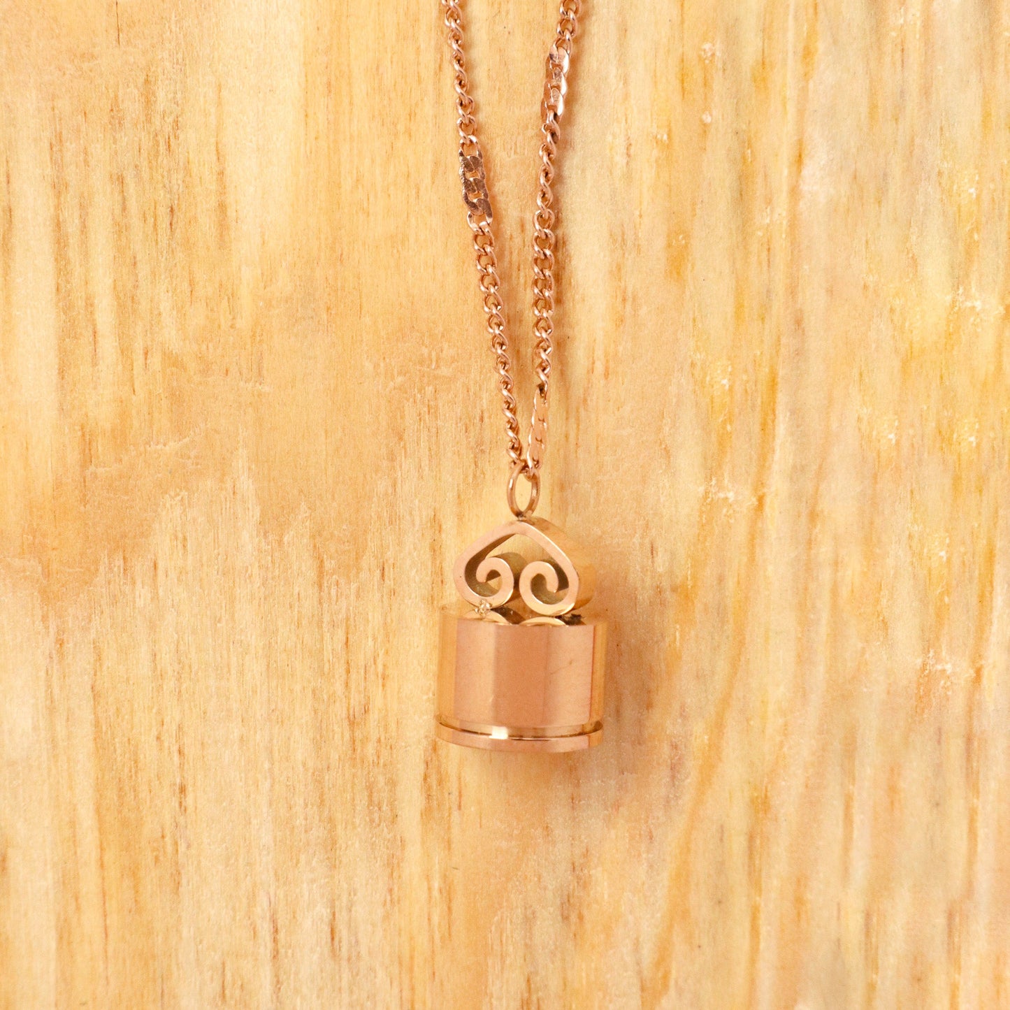 Antique Rose Gold Lock Necklace