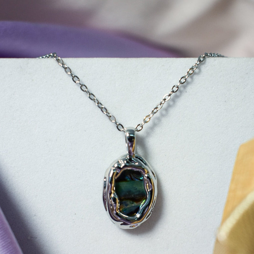 Antique Silver Mystic Magical Crystal Necklace Salty