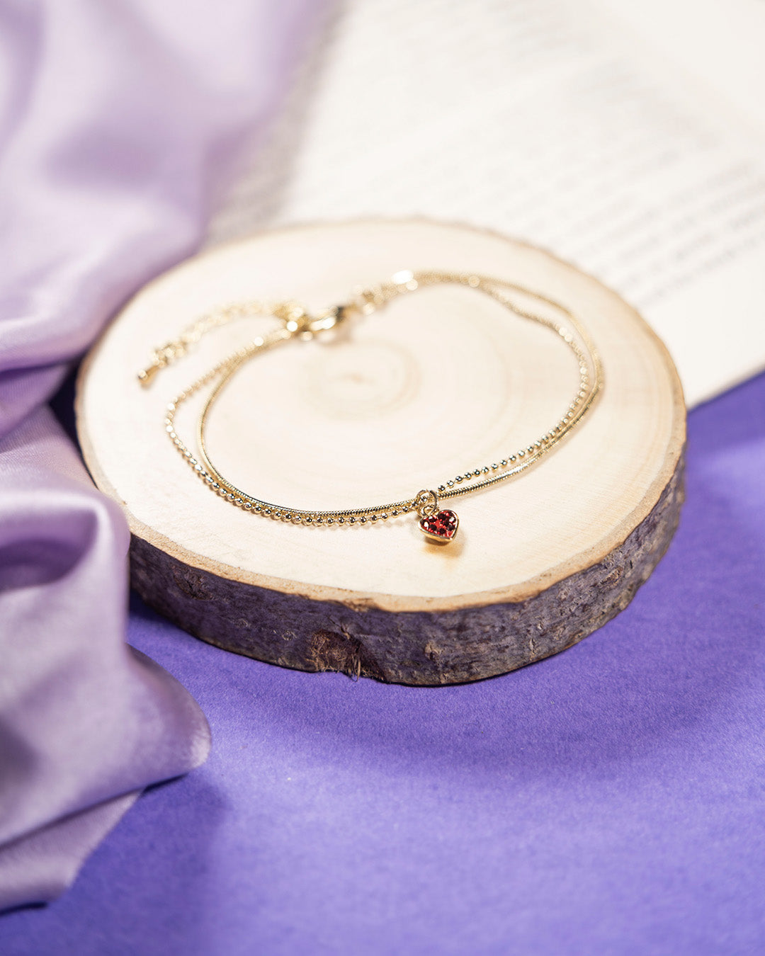 Double Chain Love Bracelet - Red