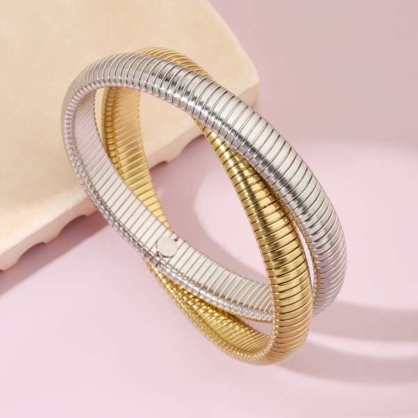 Ornate Obsession Silver Gold Bracelet - Sleek