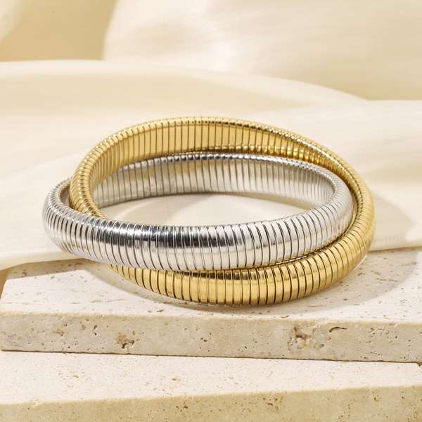 Ornate Obsession Silver Gold Bracelet - Sleek