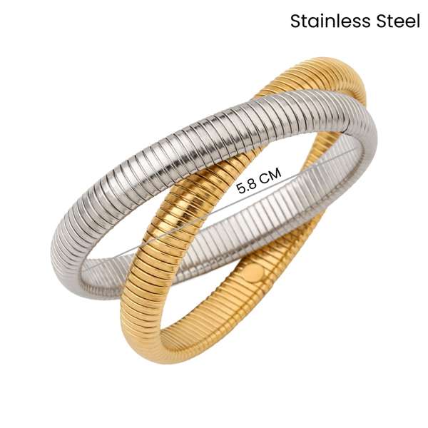 Ornate Obsession Silver Gold Bracelet - Sleek