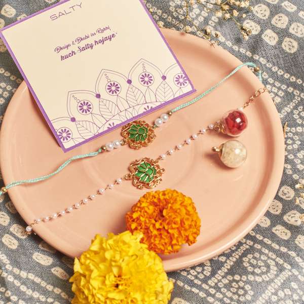 Moss Lotus Rakhi for Bhaiya and Bhabhi