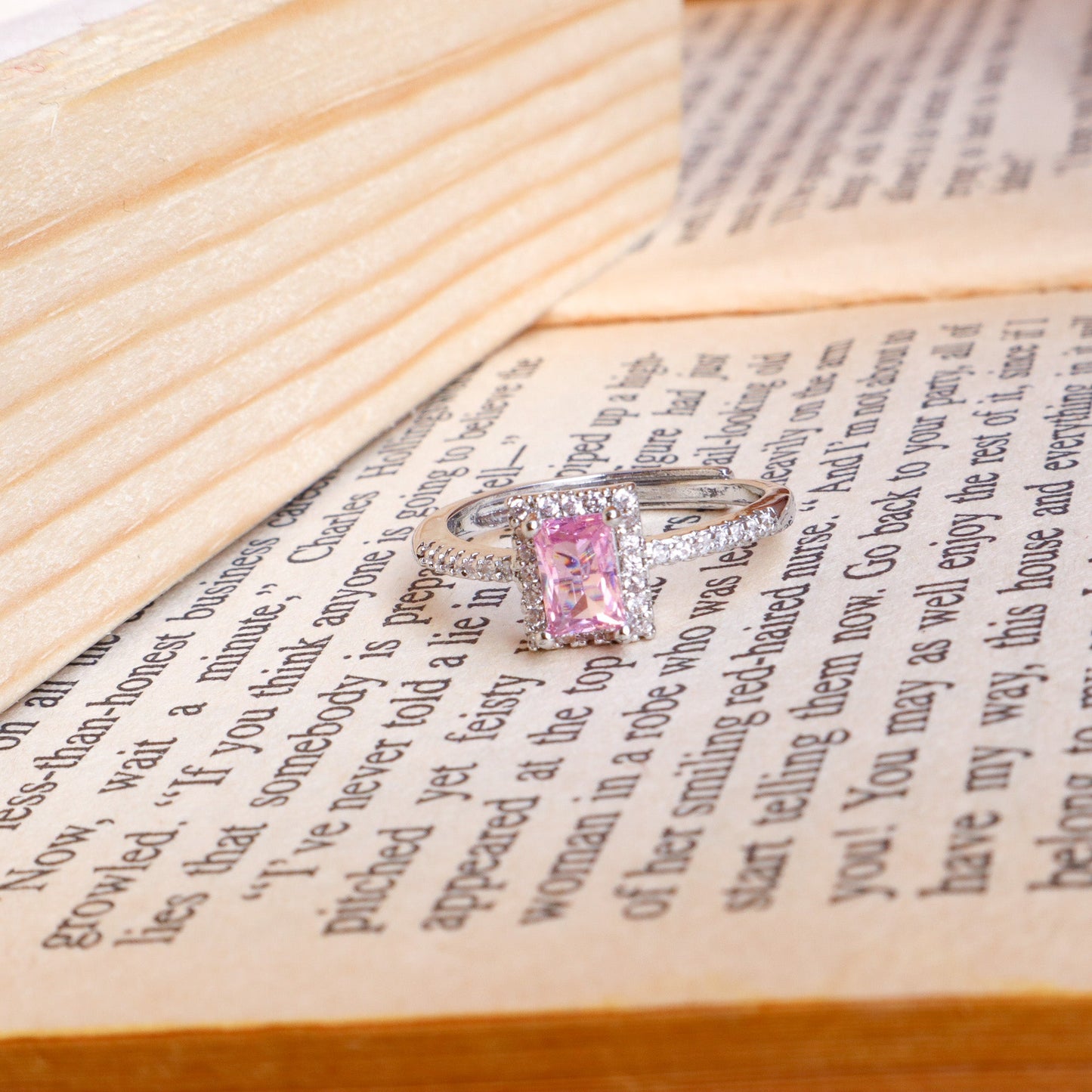 Bennet Square Diamond Cut Ring