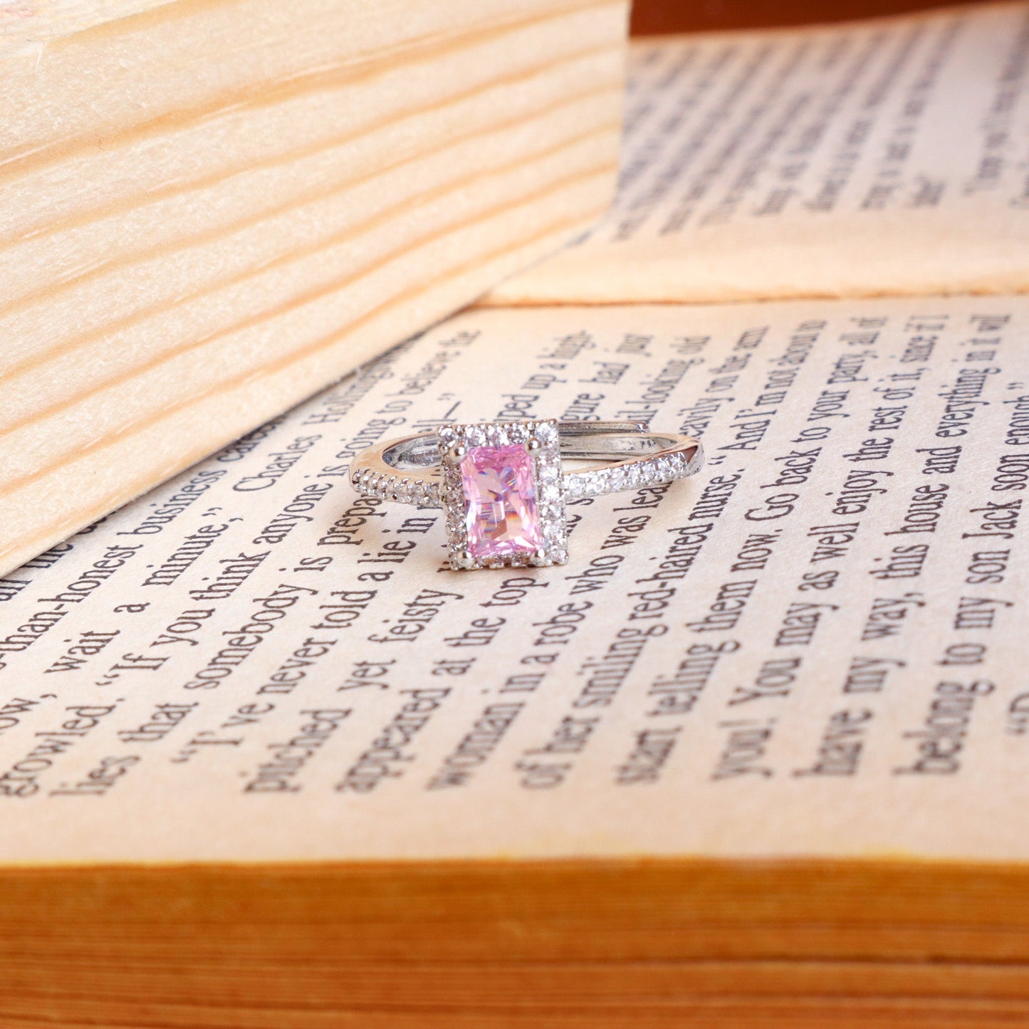Bennet Square Diamond Cut Ring