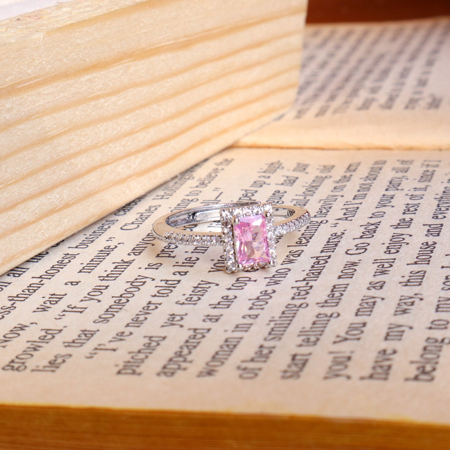 Bennet Square Diamond Cut Ring