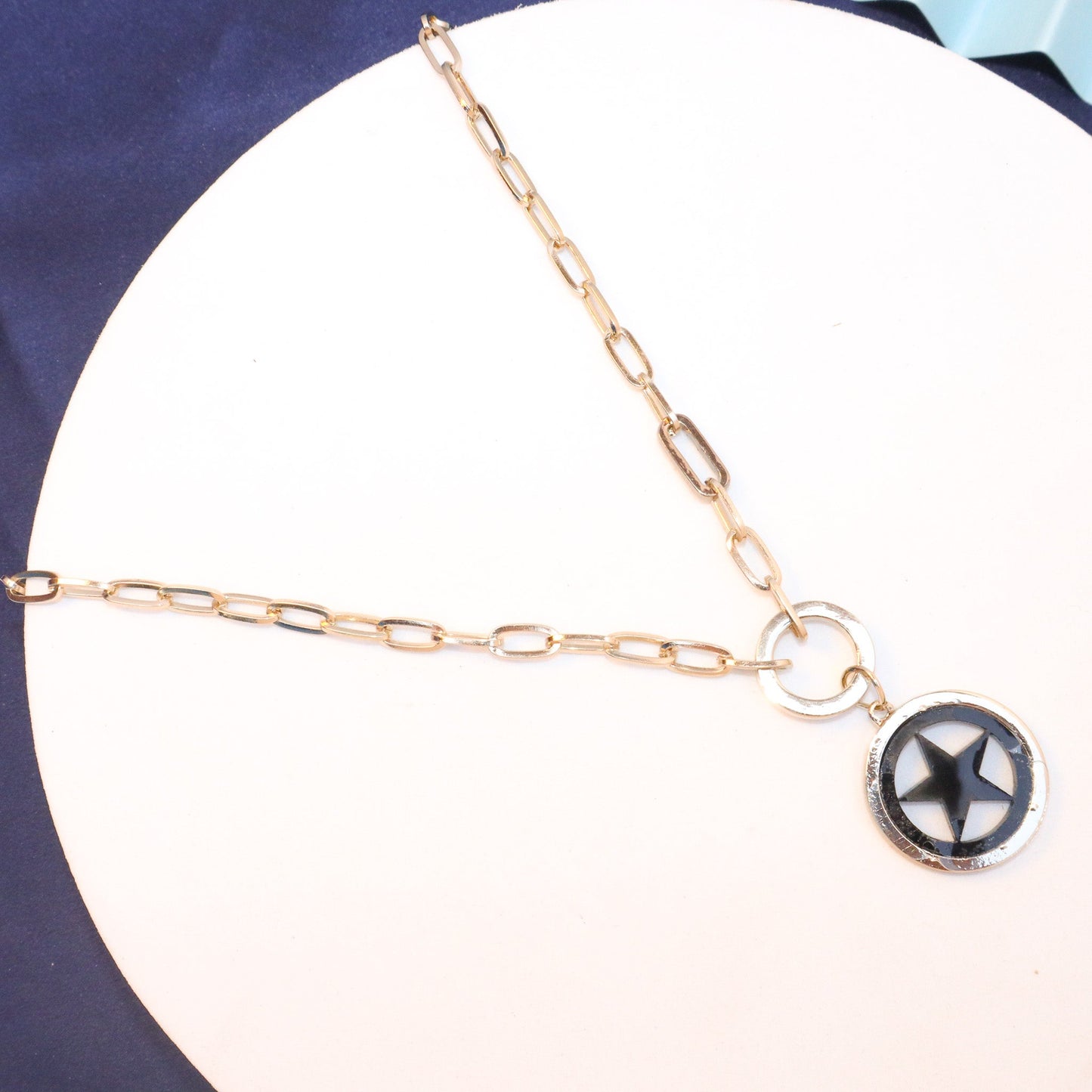 Black Star Chained Necklace