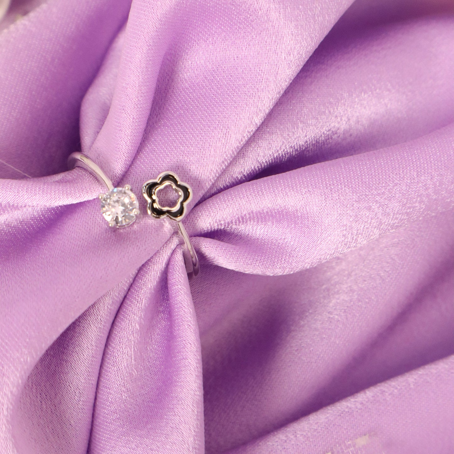 Blossom Crystal Ring-Silver