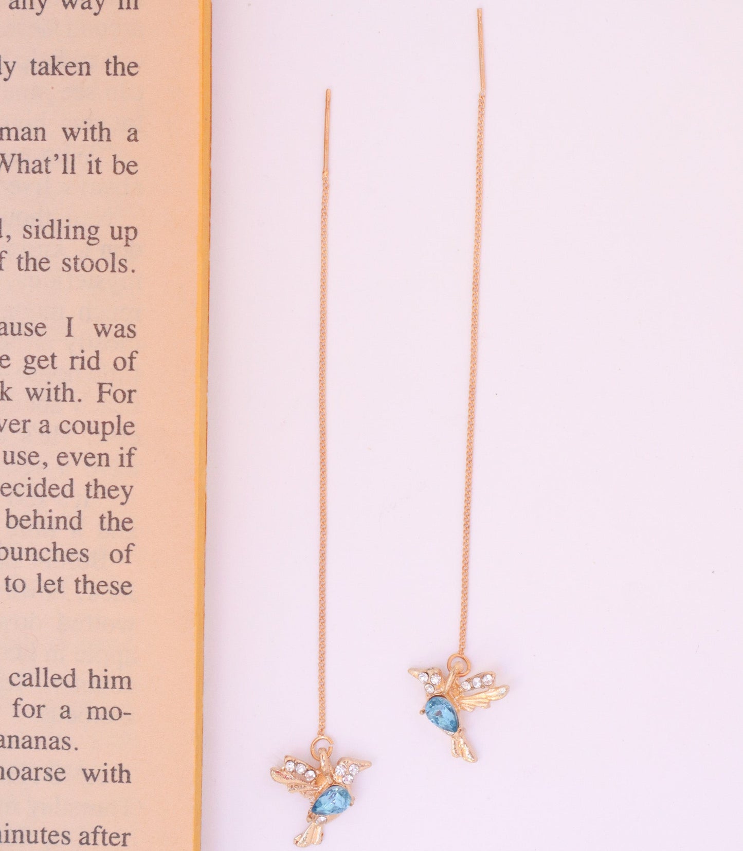 Blue Bird Threader Earrings