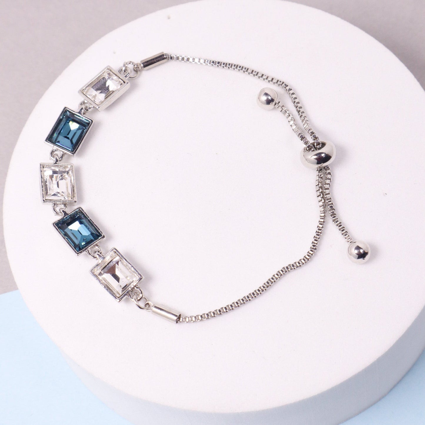 Blue Sapphire glass Crystal bracelet