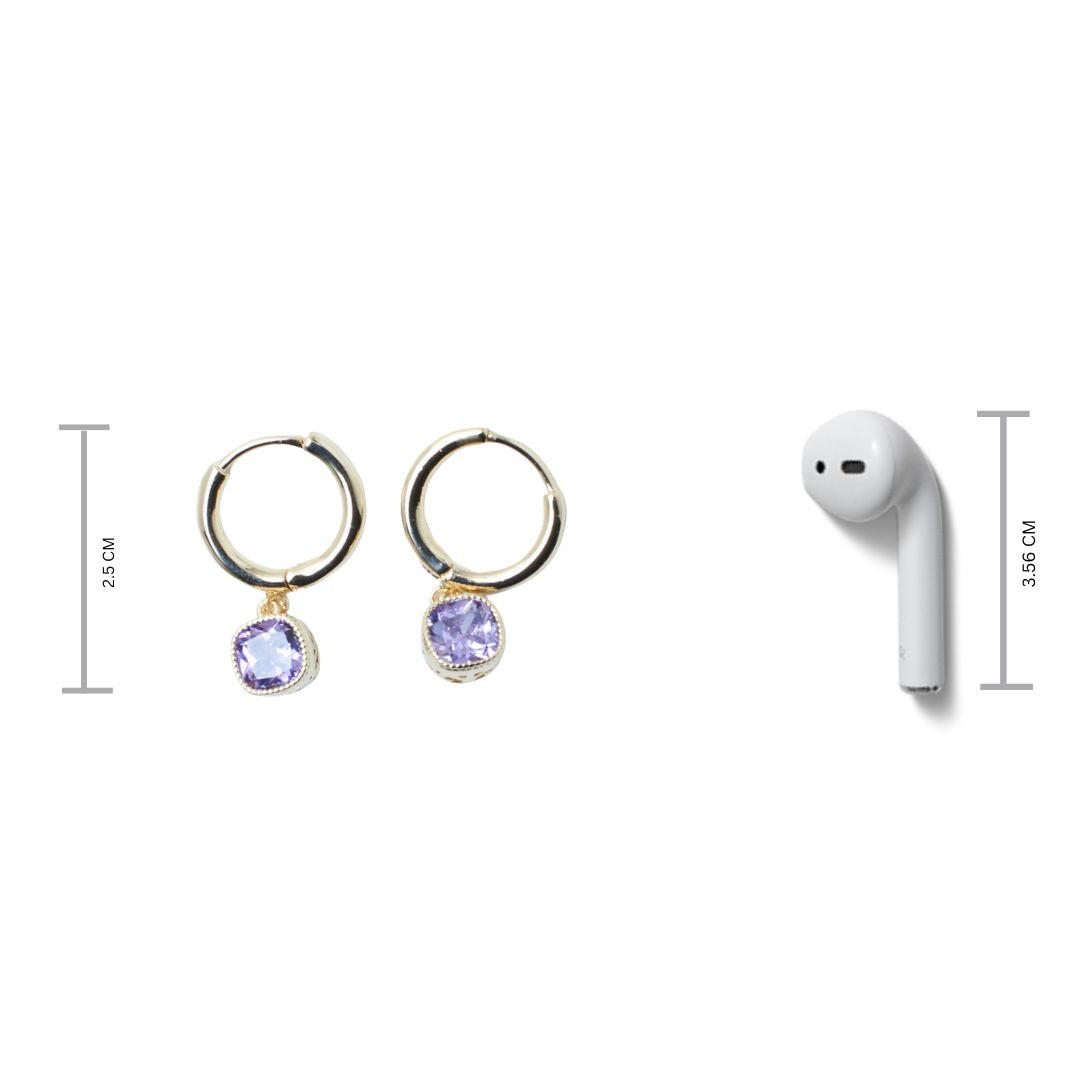 Blush Purple Diamond Earrings Salty