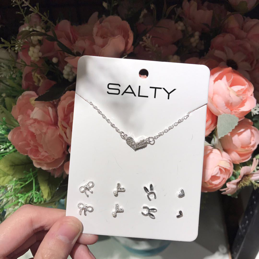 Bunny Necklace and Set of 4 Studs Combo