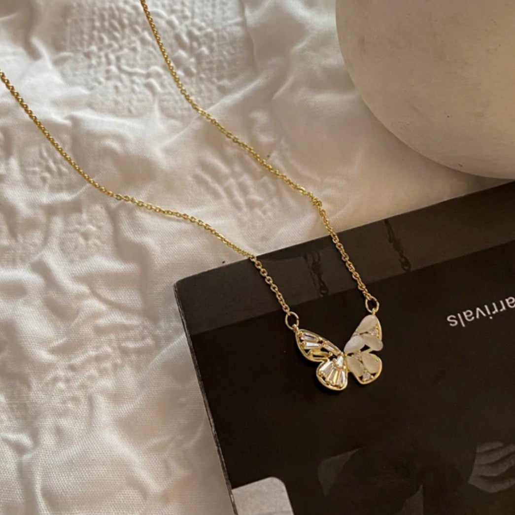 Butterfly Kisses Golden Necklace Salty