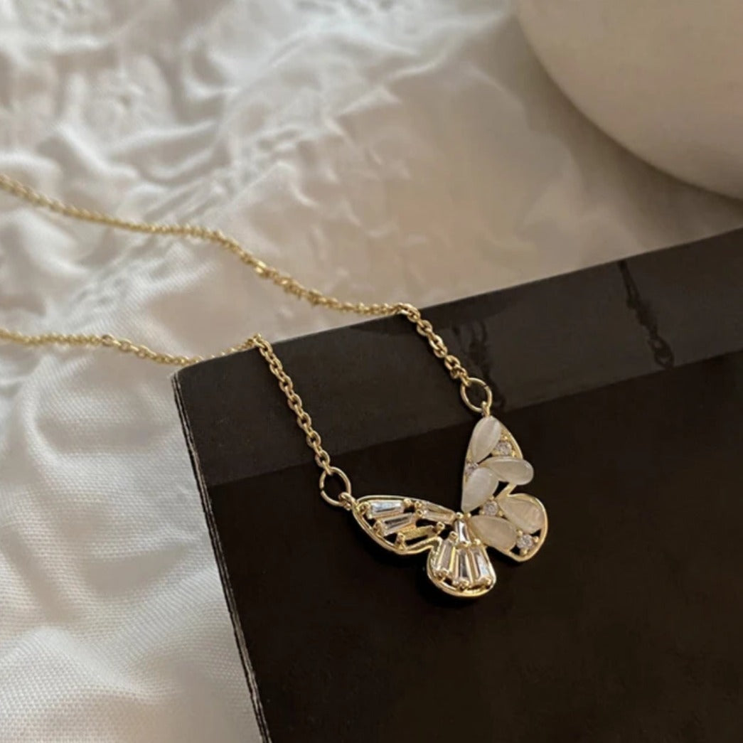Butterfly Kisses Golden Necklace Salty