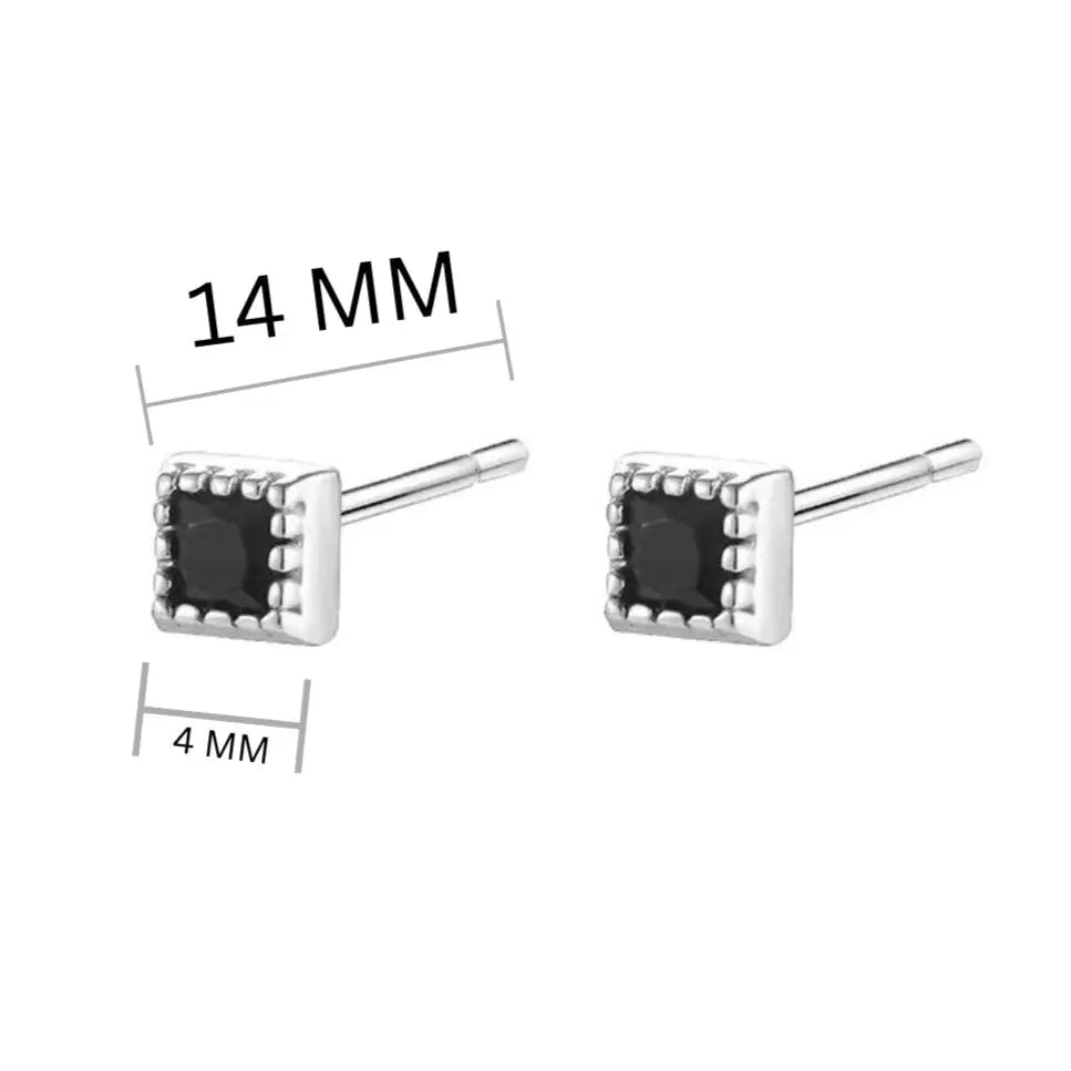 Cannabis Silver Black Studs | Salty