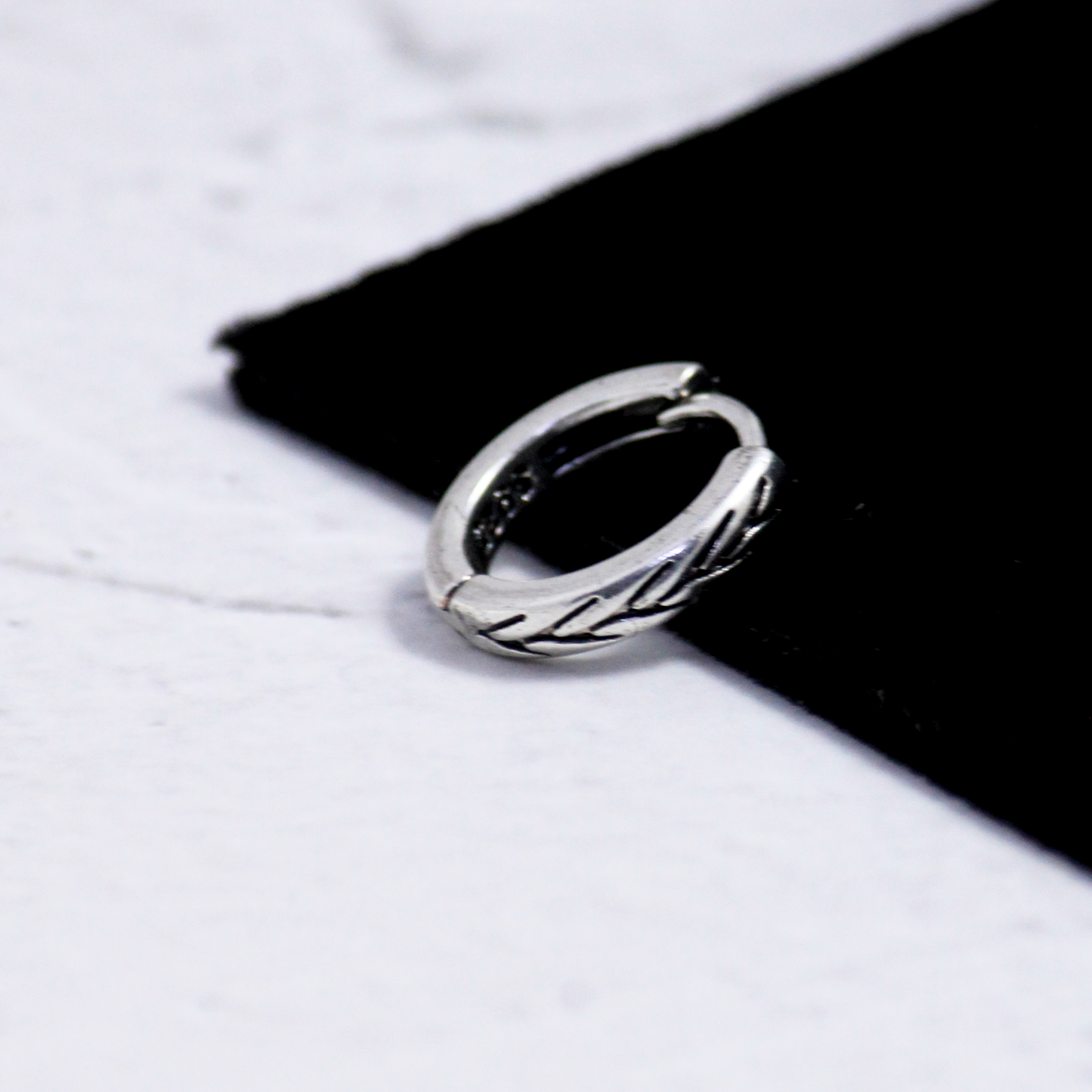 Carved Silver Earrings
