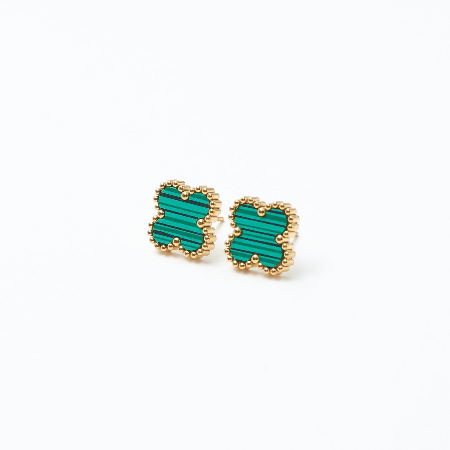 Celtic Green Clover Studs Salty