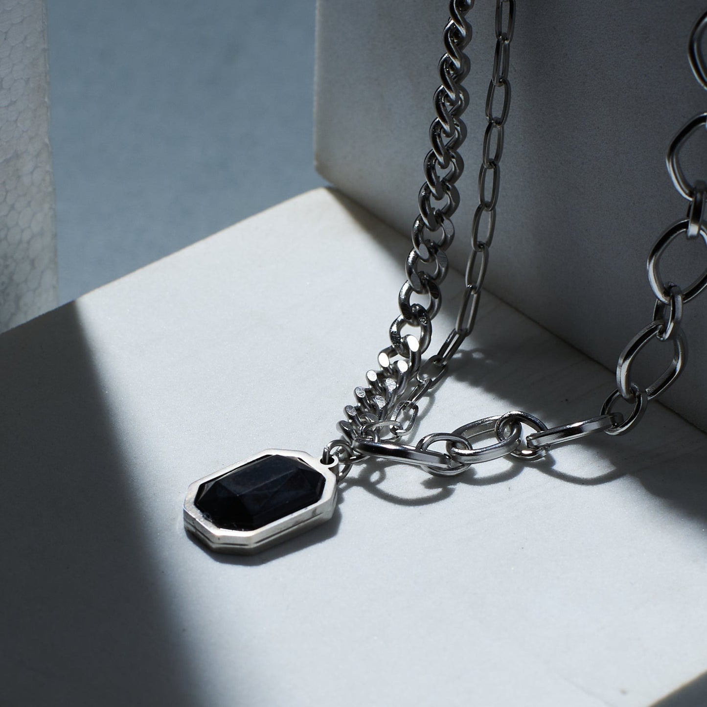 Charcoal Chic Silver Chain Salty Alpha