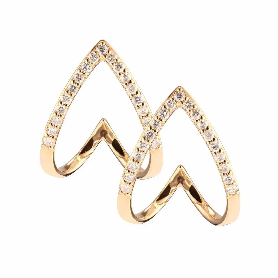 Curved Studded Ear Hugging Jacket Stud Earrings | Salty
