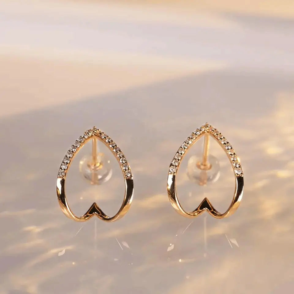 Curved Studded Ear Hugging Jacket Stud Earrings | Salty