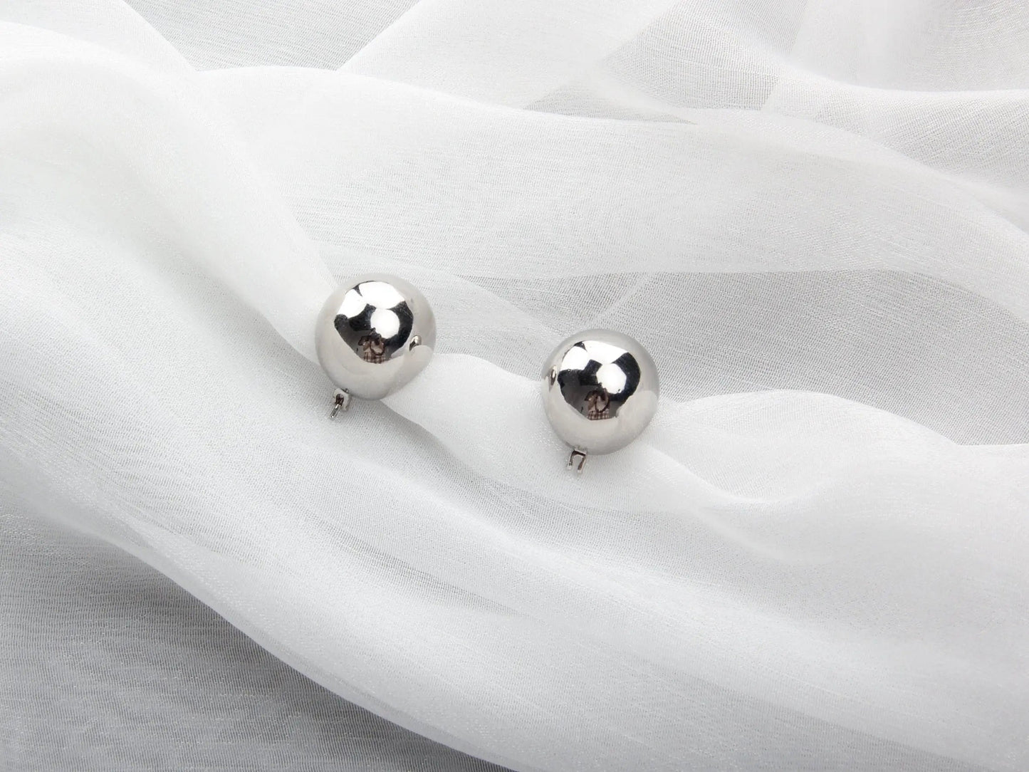 Cute Elegant Bean Fashion Hoop Stud Silver Earrings