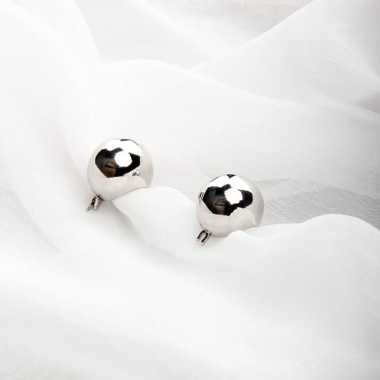 Cute Elegant Bean Fashion Hoop Stud Silver Earrings