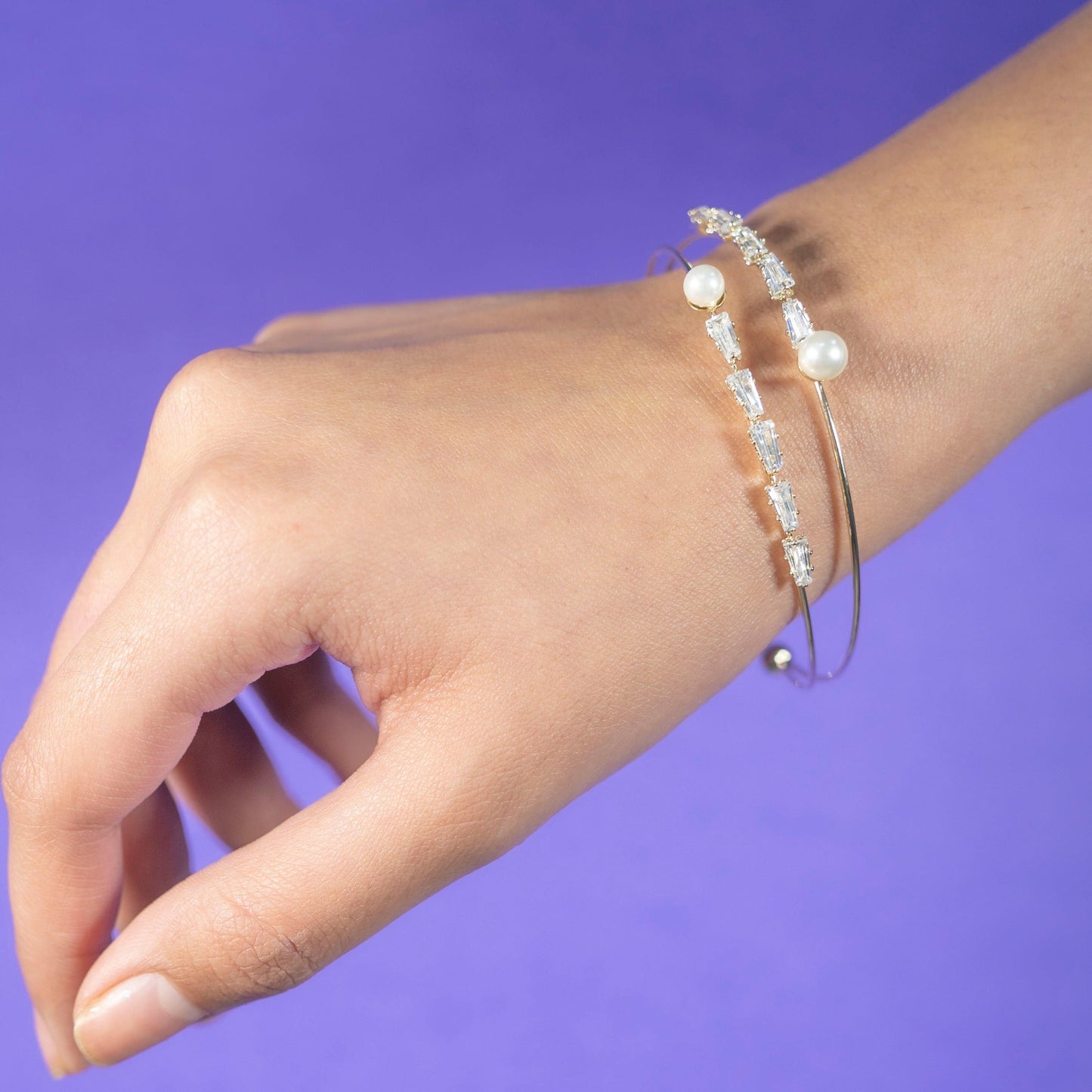 Double Layer Crystal Bracelet - Gold