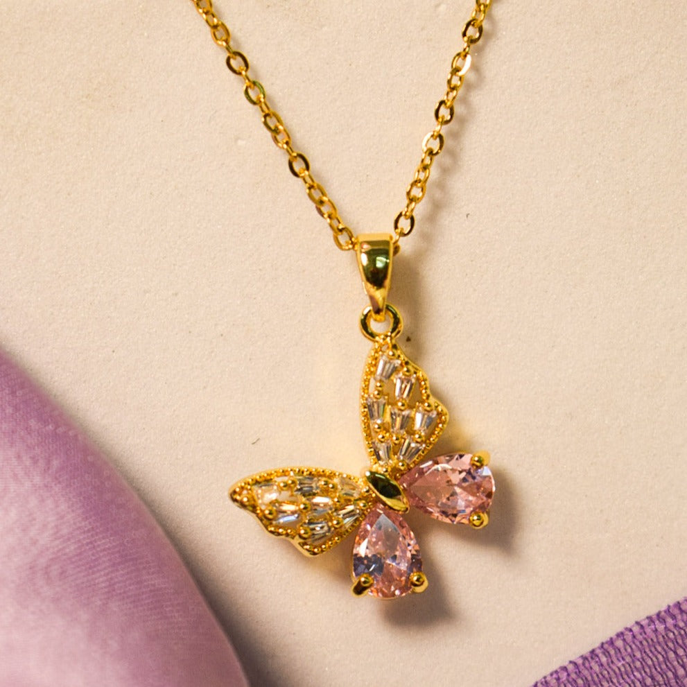 Butterfly Crystal Whispers Necklace Salty