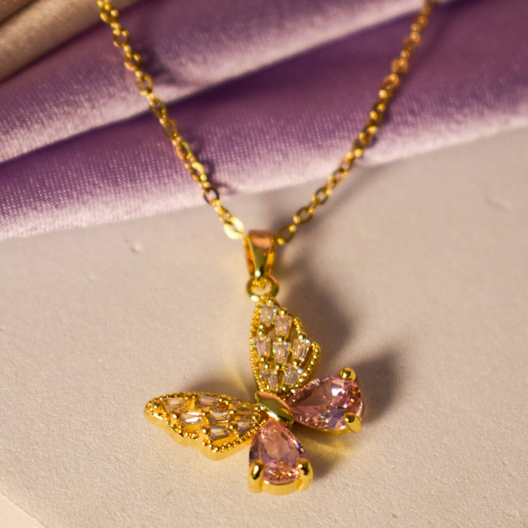 Butterfly Crystal Whispers Necklace Salty