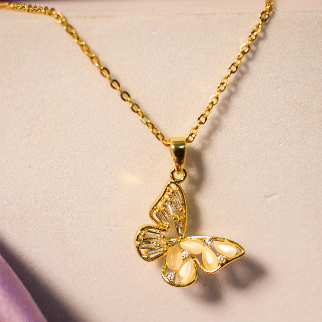 Butterfly Kisses Golden Necklace Salty
