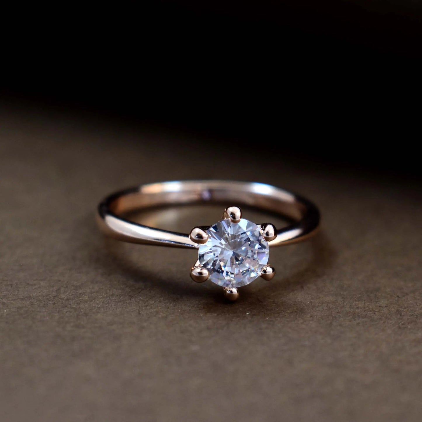 Radiant gem rose-gold ring
