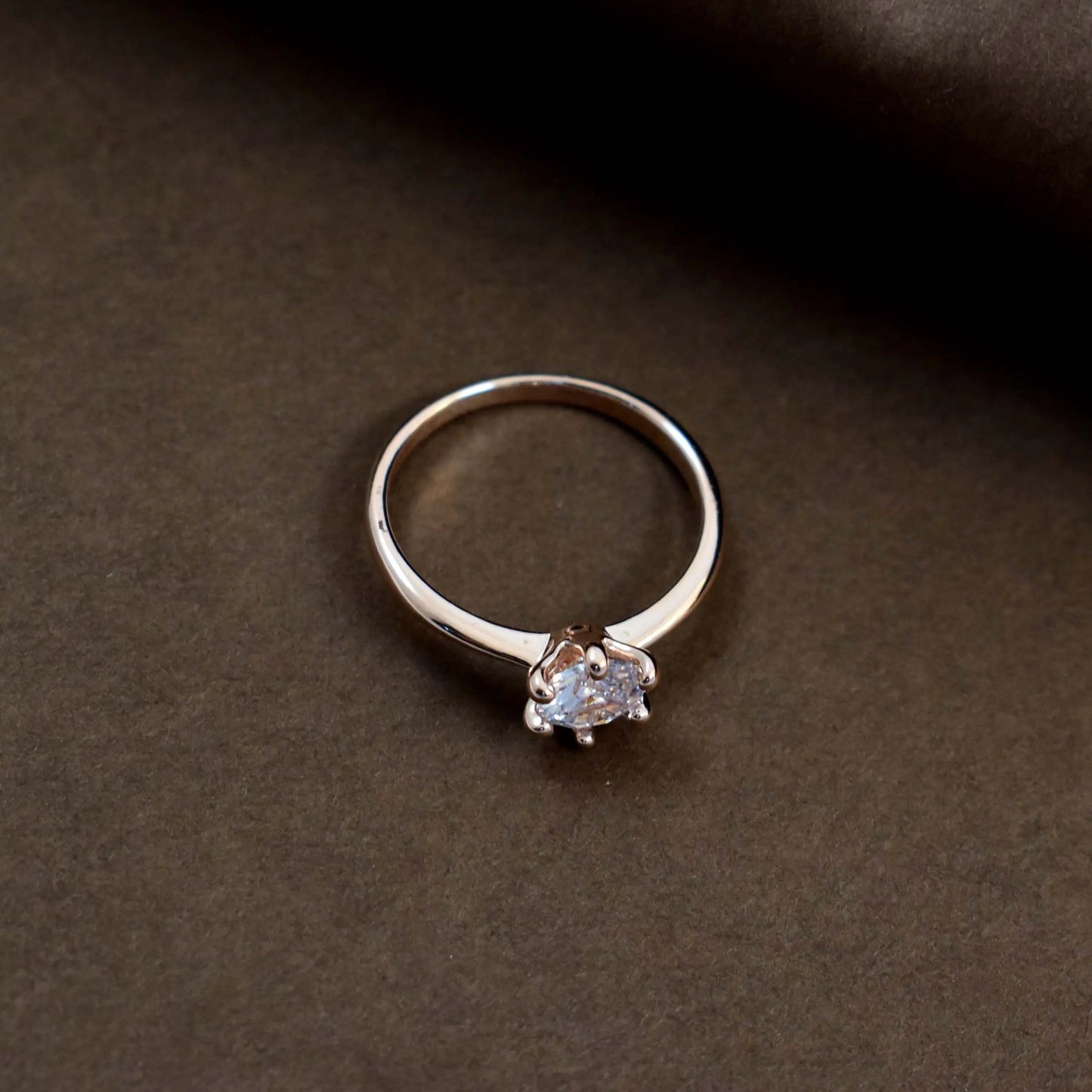 Radiant gem rose-gold ring