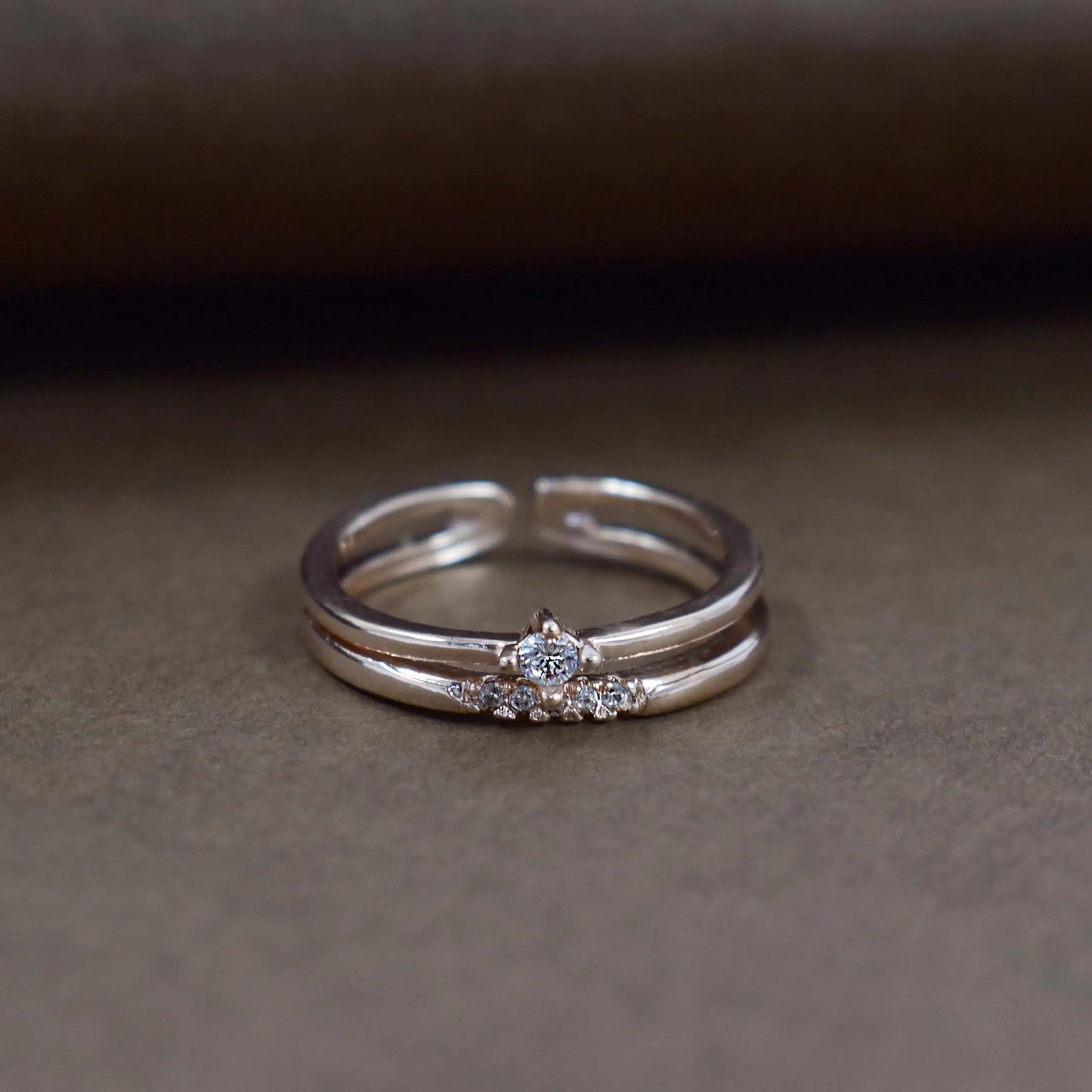 Quintet crystal rose-gold ring
