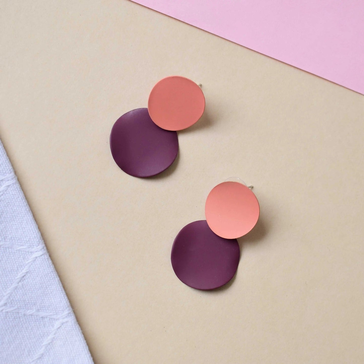 Tortoiseshell Round Geometric Drop Earrings