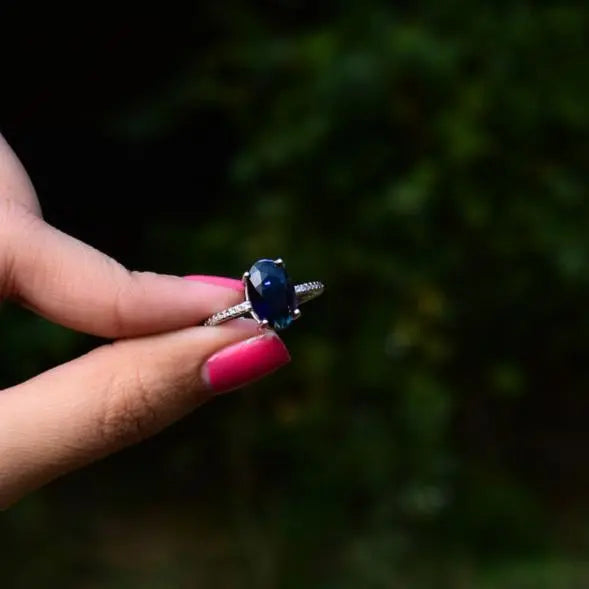 Blue Sapphire Gemstone Ring | Salty