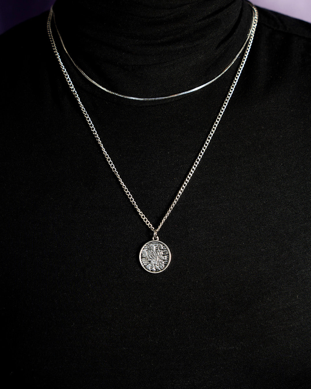 Double chain retro necklace