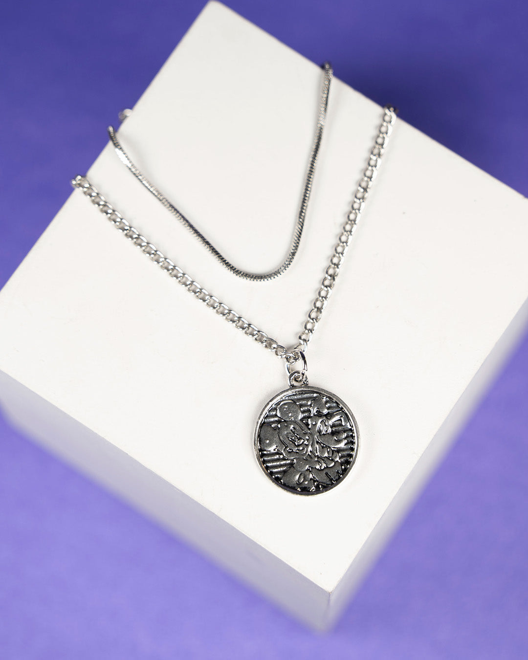 Double chain retro necklace