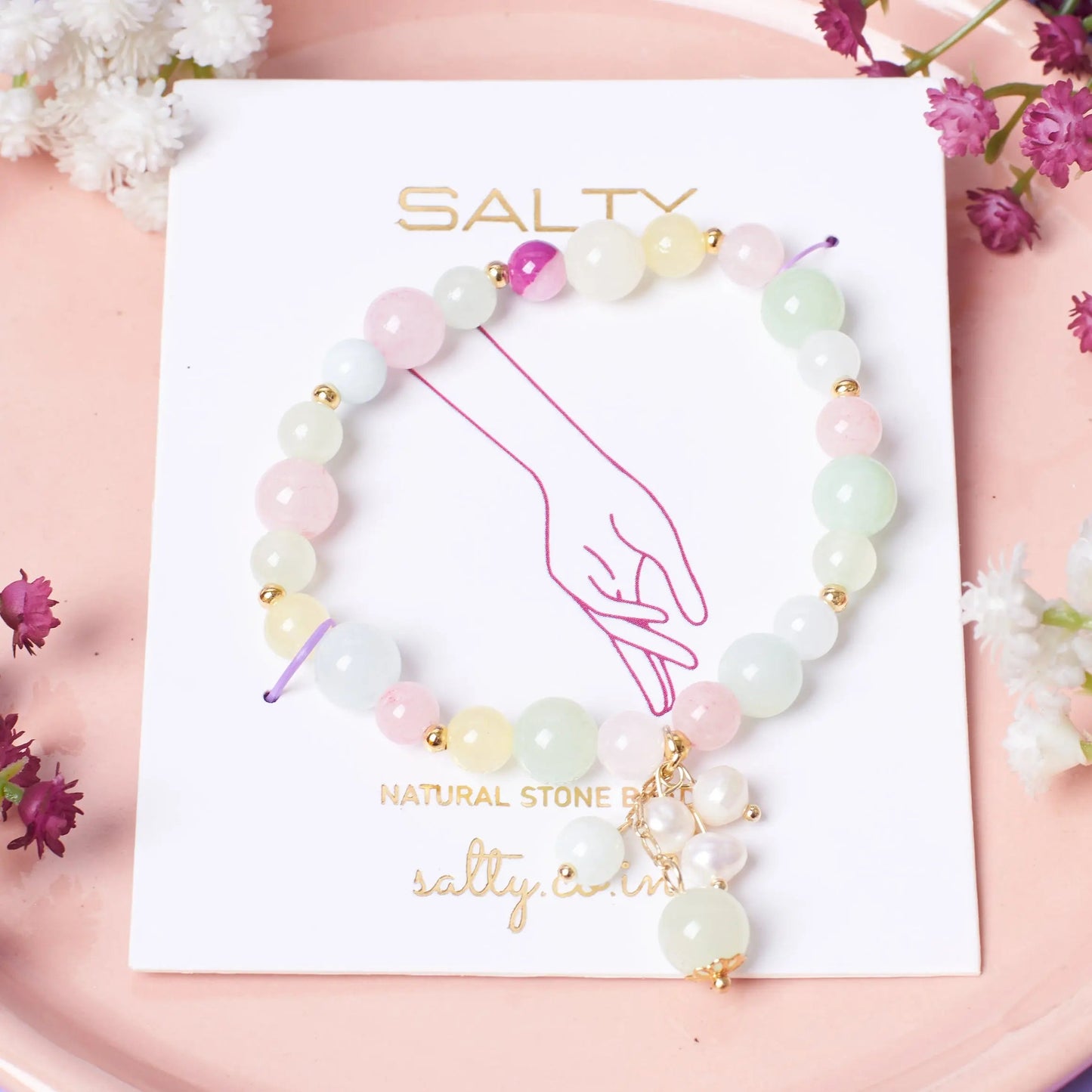Dreamy Peach Natural Stone Band | Salty