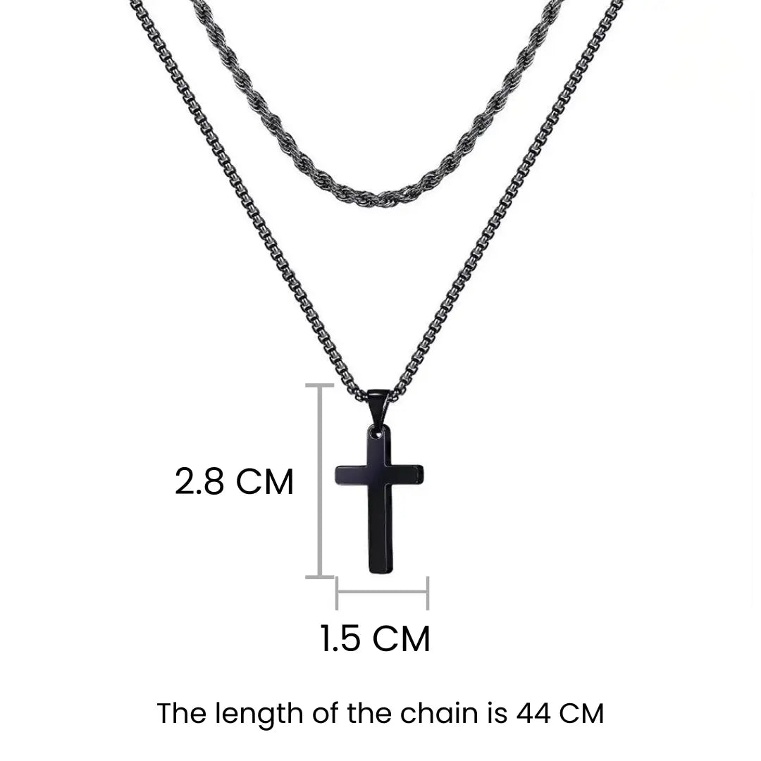 Dual Chic Black Cross Chain | Salty
