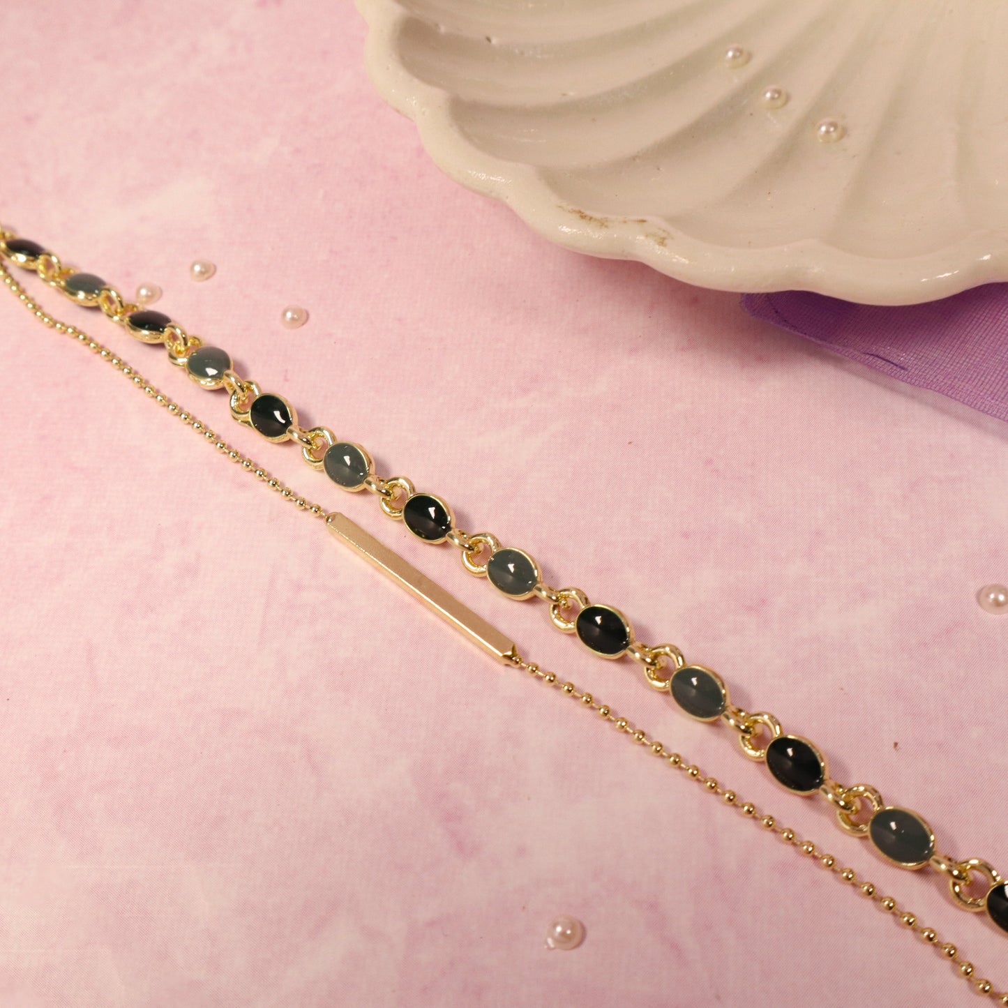 Dual Layer Gemstone Elegance Bracelet Salty